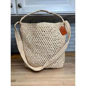 Handwoven Natural Raffia Mesh Tote Bag – Brand New with Tags
